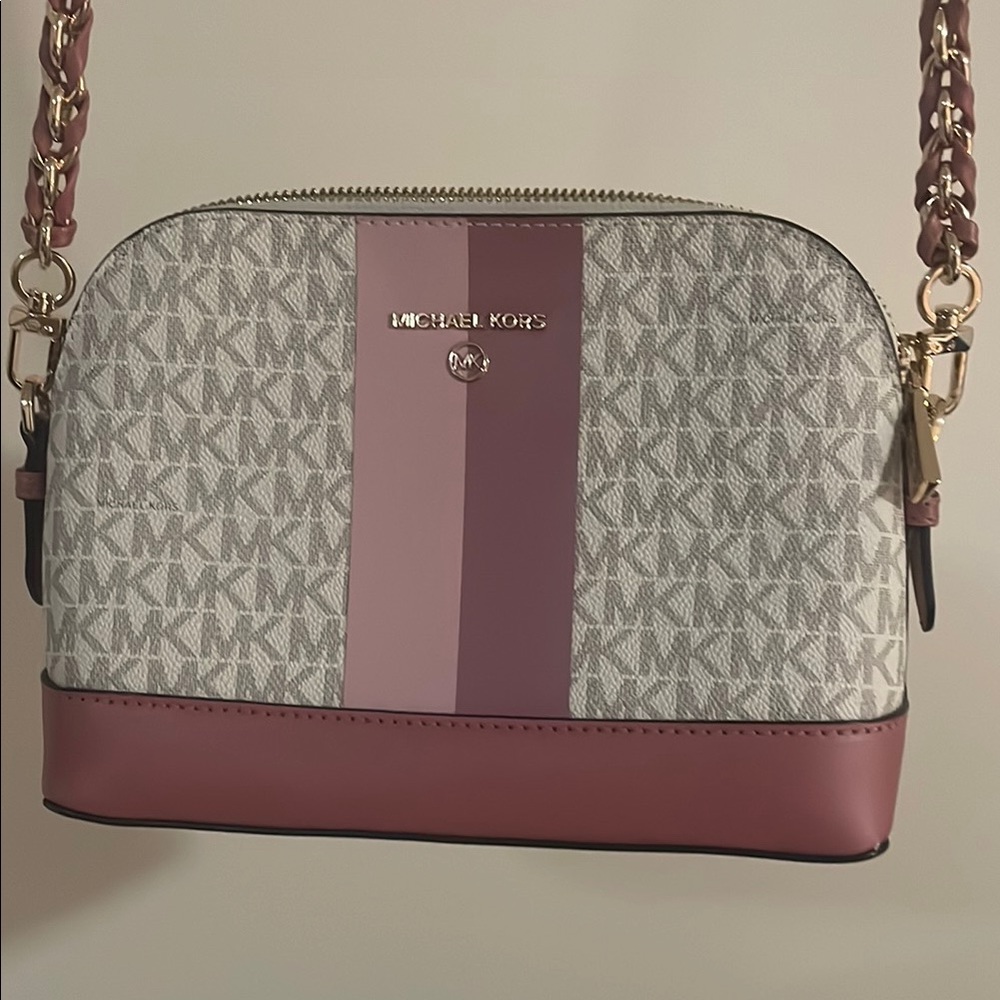 Michael Kors Pink Crossbody Bag with Gold-Tone Hardware